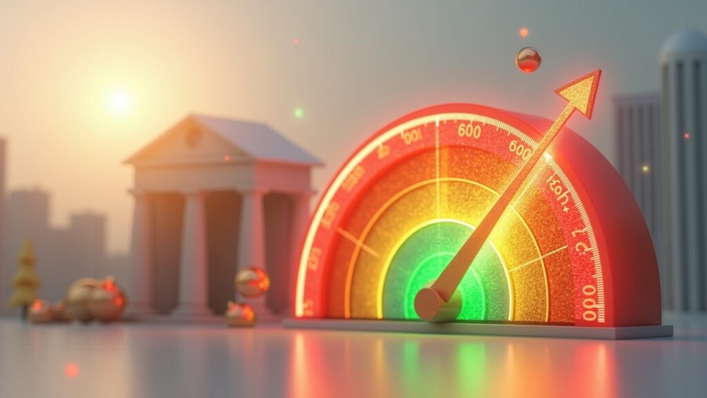 Credit score trending upward from post-bankruptcy low to good range