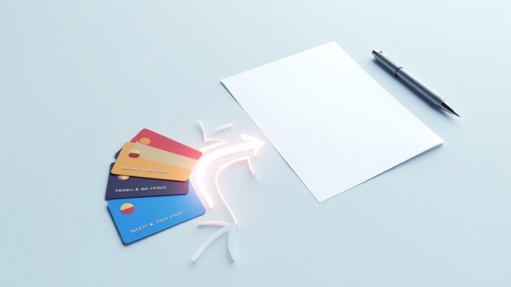 Multiple credit cards being consolidated into single personal loan