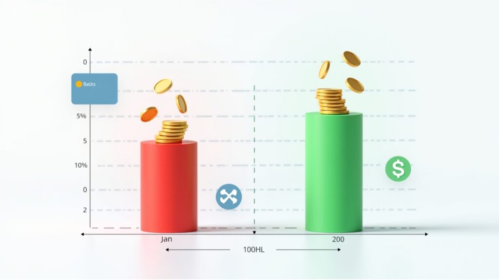 Money saved graphic showing interest difference between payment methods