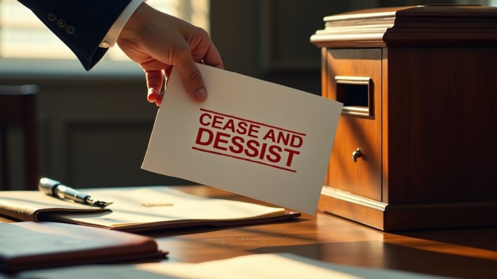 "CEASE AND DESIST" letter being sent to collection agency