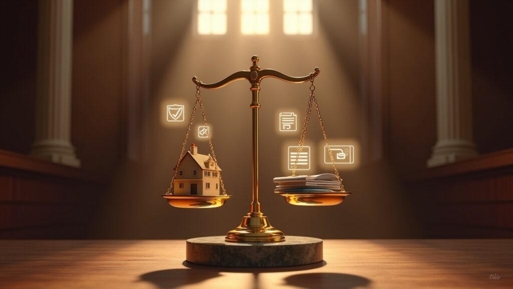 Scale of justice with consumer protection laws