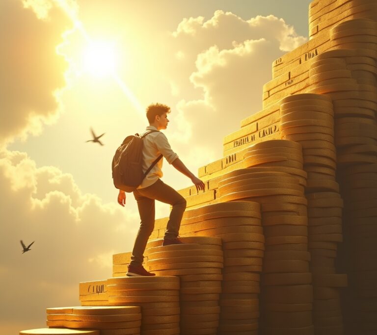 Person budgeting with small income and large debt pile