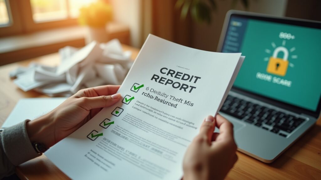 Clean credit report after identity theft recovery
